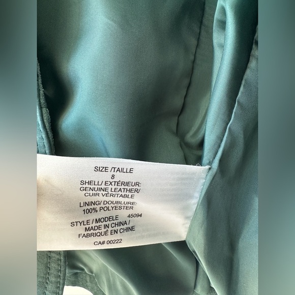 Bernardo - Genuine Leather Suede Jacket - Teal - Fitted - Size 8 - Picture 7 of 11